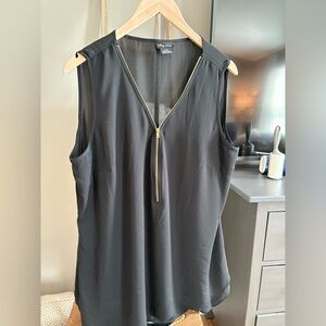 City Chic Black V-Neck Sleeveless Blouse
